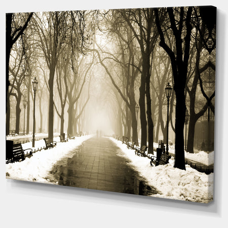 Fog in Alley Vintage Style - Landscape Photo Canvas Print