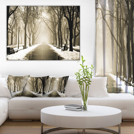Fog in Alley Vintage Style - Landscape Photo Canvas Print