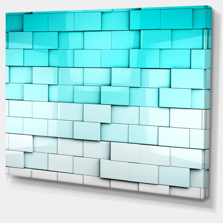 Blue Mosaic Cubes - Contemporary Artwork