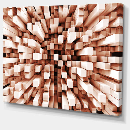 Reflective Checkered Cube - Contemporary Art Print