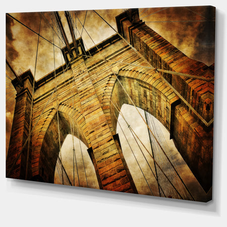 Vintage Brooklyn Bridge - Contemporary Canvas Art Print