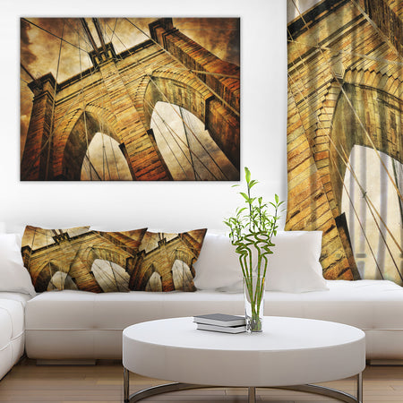 Vintage Brooklyn Bridge - Contemporary Canvas Art Print