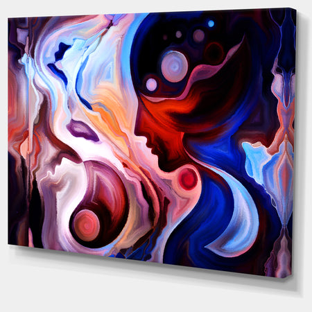 Watching Woman Painting - Abstract Canvas Art Print