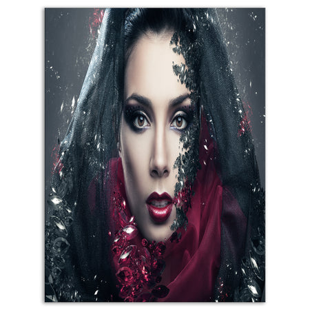 Mysterious Woman - Portrait Contemporary Canvas Art Print