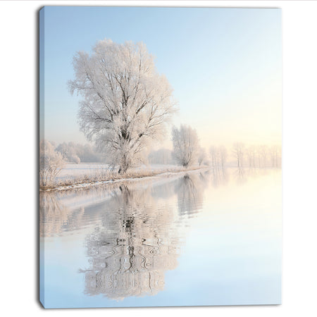 Frosty Winter Tree by Rising Photo Canvas Art Print