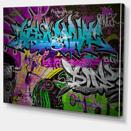 Graffiti Wall Urban Art - Abstract Street Art Canvas Print