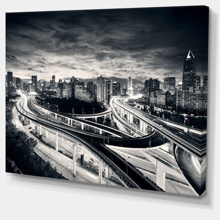 Dark Shanghai City - Cityscape Photography Canvas Print