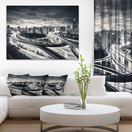 Dark Shanghai City - Cityscape Photography Canvas Print