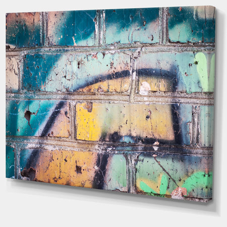 Old Brick Graffiti - Street Art Canvas Print