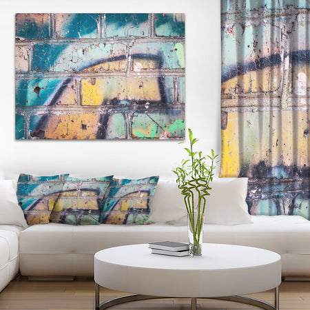 Old Brick Graffiti - Street Art Canvas Print