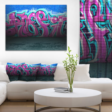 Purple Graffiti Wall - Street Art Canvas Art Print