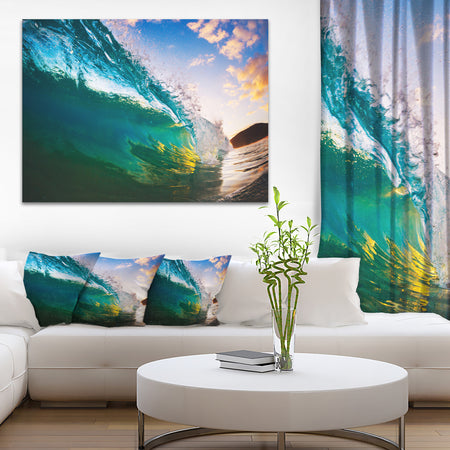 Ocean Wave at Sunset - Photography Canvas Print