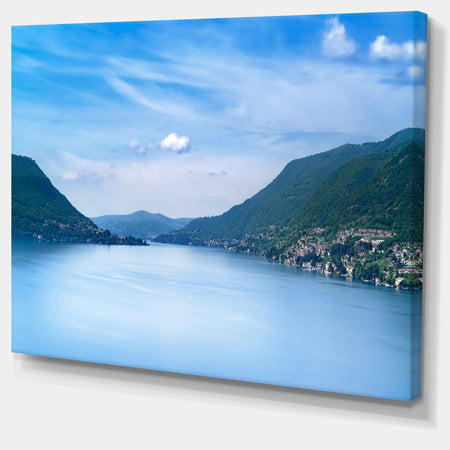 Blue Como Lake Landscape - Photo Canvas Art Print