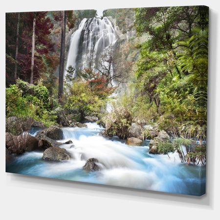 Blue Klonglan Waterfall - Photography Canvas Print