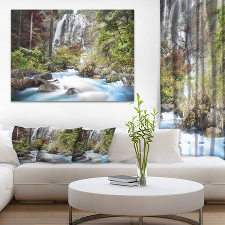 Blue Klonglan Waterfall - Photography Canvas Print