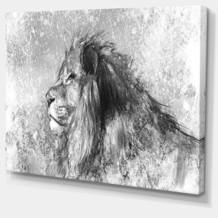 Lion Tattoo Illustration Art - Digital Art Canvas Print