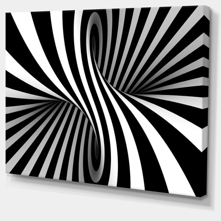 Black and White Spiral - Digital Canvas Art Print