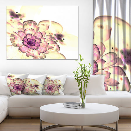 Dark Yellow Fractal Floral Art - Digital Art Canvas Print