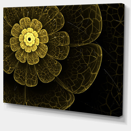 Light Yellow Metallic Fabric Flower - Digital Art Canvas Print