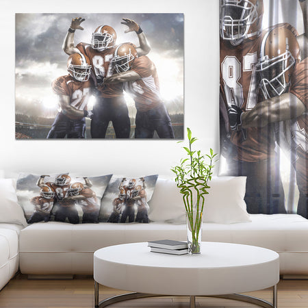 American Footballer in Action - Sports Digital Art Canvas Print