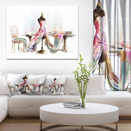 Dressed Tabletop Mannequin - Digital Art Canvas Print