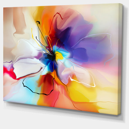 Creative Flower in Multiple Colors - Abstract Floral Canvas Print
