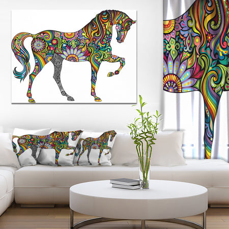 Cheerful Horse - Animal Digital Art Canvas Print