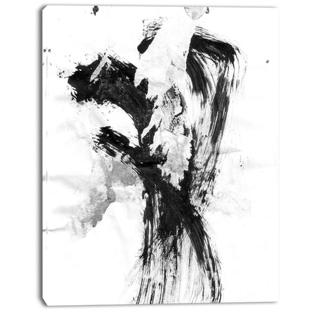 Black Paint Stain - Abstract Canvas Art Print