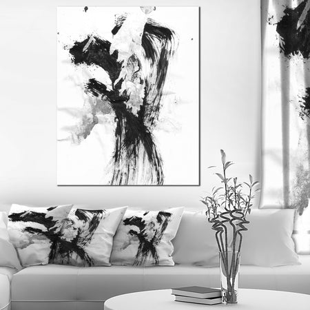 Black Paint Stain - Abstract Canvas Art Print