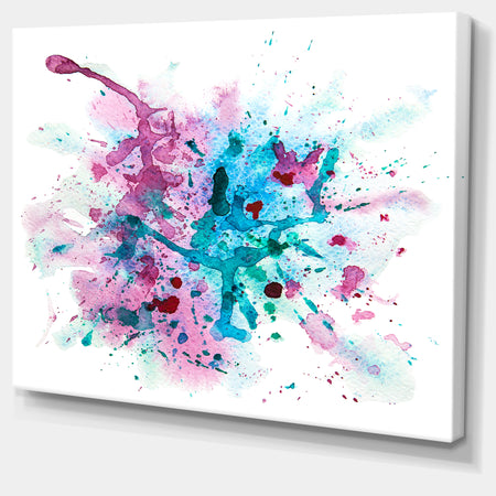 Blue and Purple Paint Stain - Abstract Watercolor Canvas Print