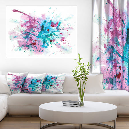 Blue and Purple Paint Stain - Abstract Watercolor Canvas Print