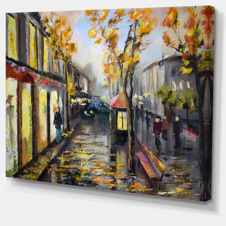 City in Yellow Shade - Modern Cityscape Canvas Art Print