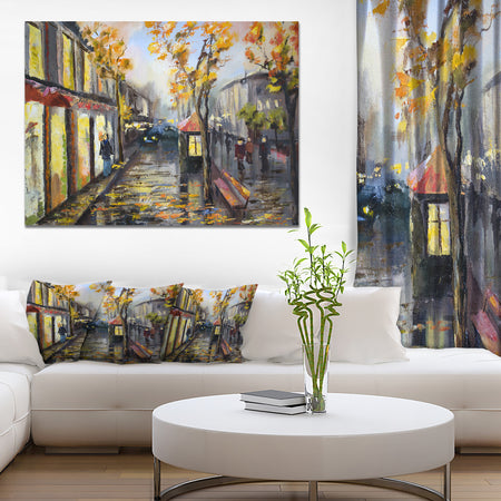 City in Yellow Shade - Modern Cityscape Canvas Art Print