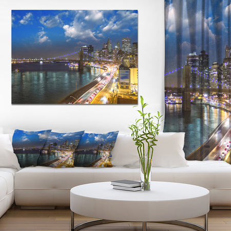 New York City Wonderful Sunset View - Cityscape Photo Canvas Print