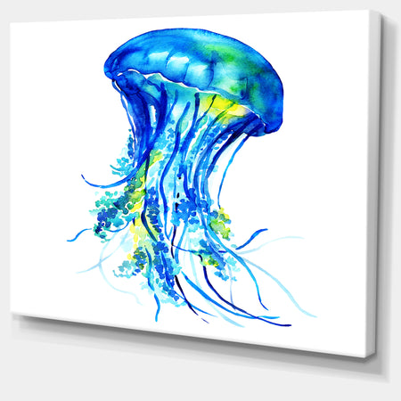 Ocean Water Jellyfish - Animal Digital Art Canvas Print