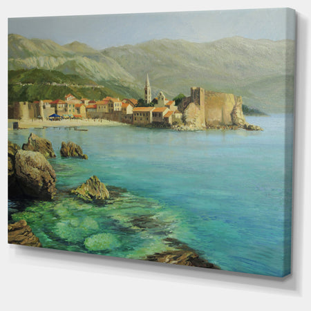Bay Near Old Budva - Landscape Painting Canvas Print
