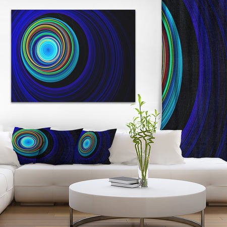 Endless Tunnel Blue Ripples - Abstract Digital Art Canvas Print
