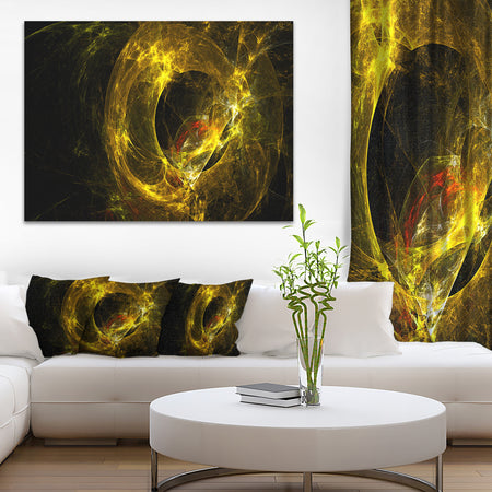 Far Spherical Galaxy Golden - Abstract Digital Art Canvas Print