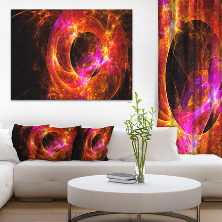 Far Spherical Galaxy Red - Abstract Digital Art Canvas Print