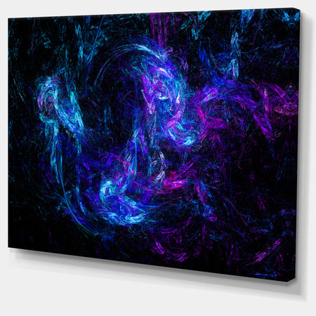 Blue Chaotic Strokes - Abstract Digital Art Canvas Print