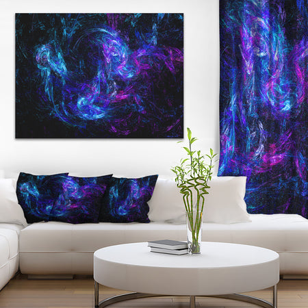 Blue Chaotic Strokes - Abstract Digital Art Canvas Print