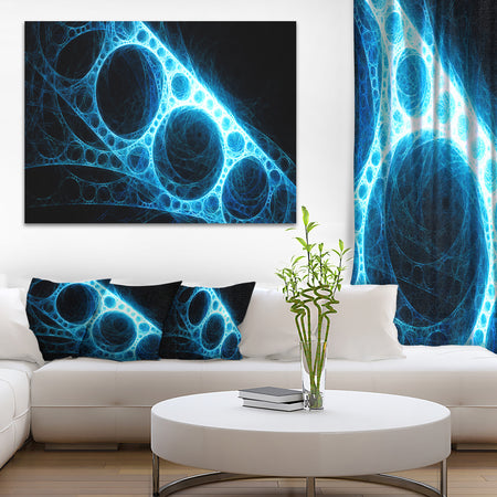 Blue Metal Construction in Black - Abstract Digital Art Canvas Print