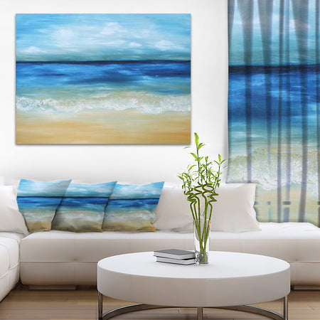 Warm Tropical Sea and Beach - Seascape Painting Canvas Print