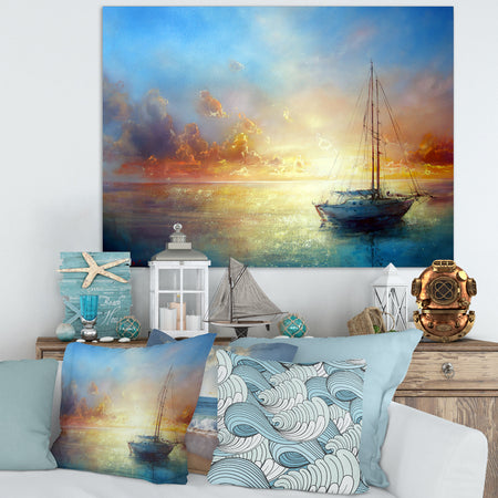 Seascape Pier - Seascape Painting Canvas Print