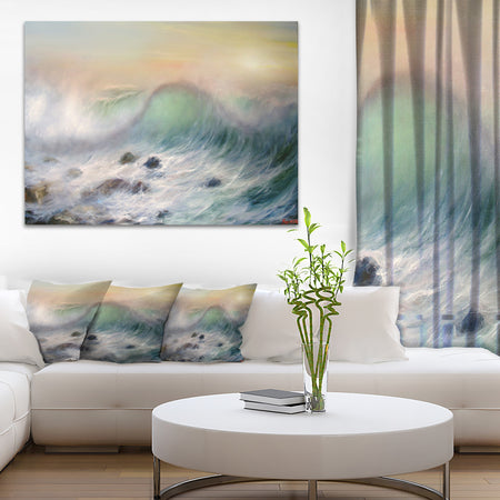 Mountains of Waves - Seascape Painting Canvas Print
