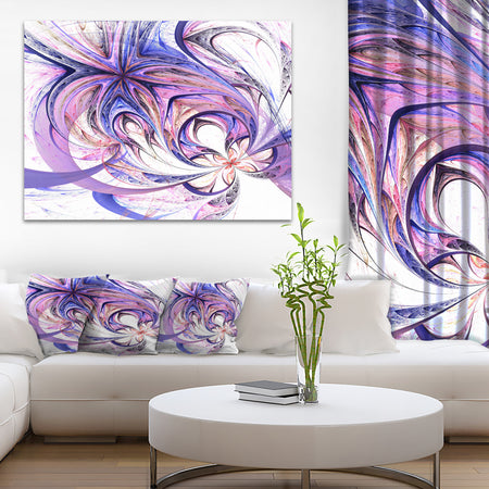 Blue and Pink Flower Pattern - Floral Digital Art Canvas Print