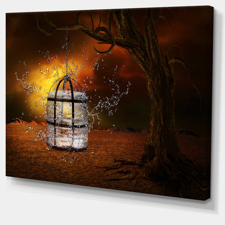 Water Locked Cage - Abstract Digital Art Canvas Print