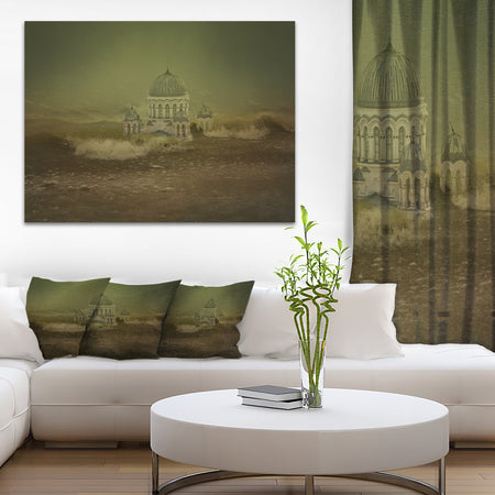 Covered Old City - Landscape Digital Art Canvas Print