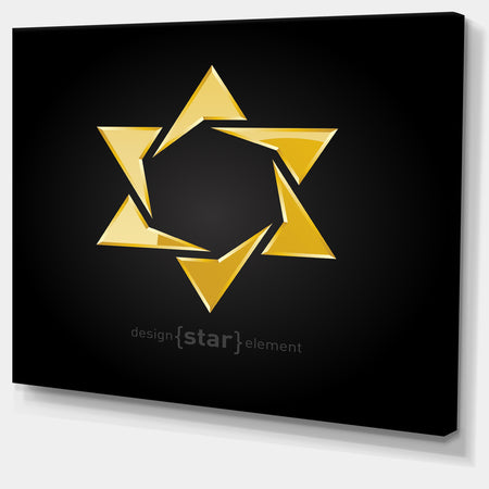 Luxury Golden Star - Modern Digital Artwork Print
