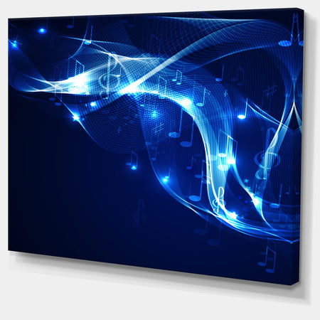 Blue Musical Background - Abstract Digital Art Canvas Print